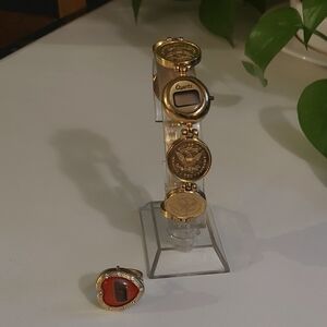 Gold Coin-Style Women's Watch